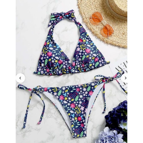 Super cute floral side tie swimsuit NWT - Picture 5 of 5